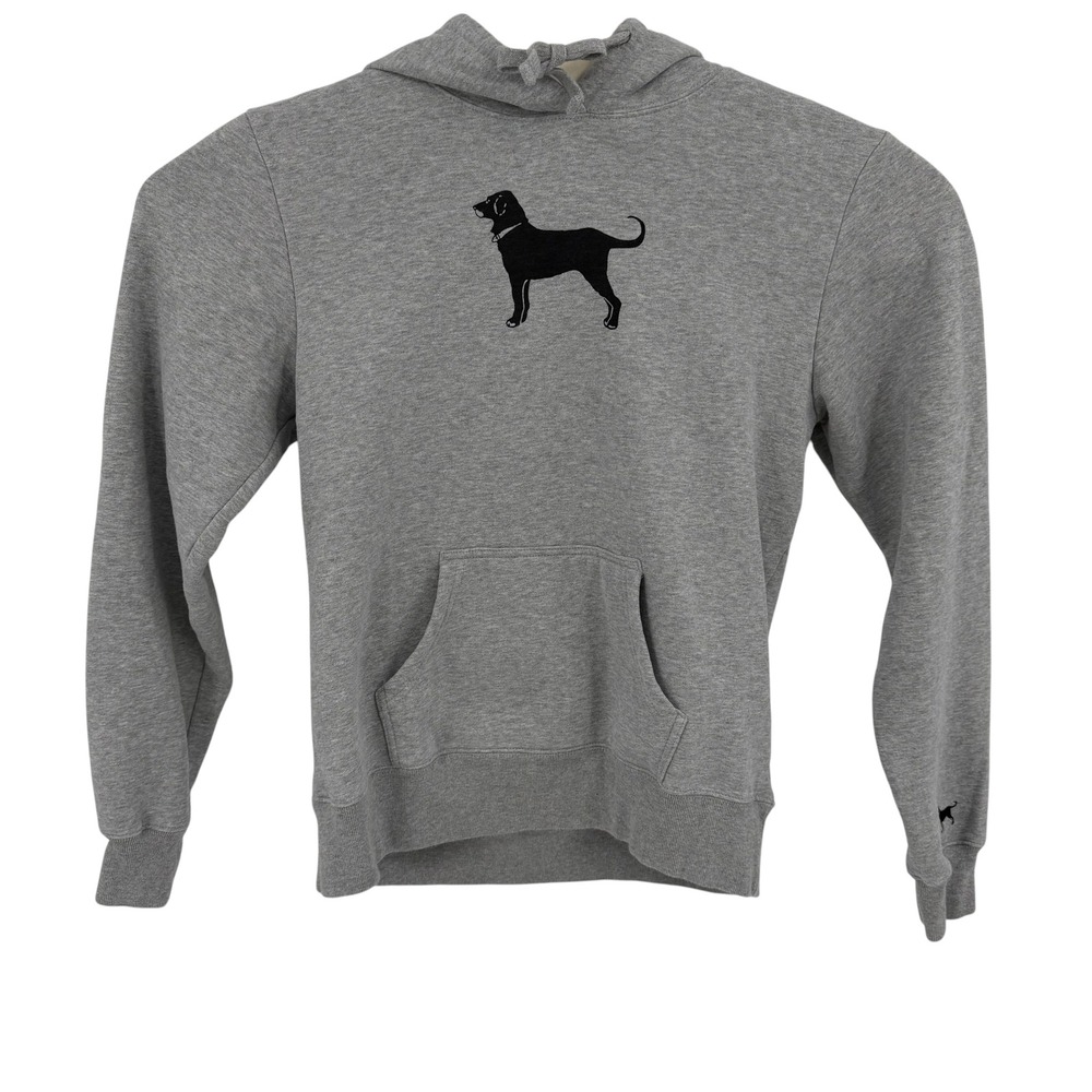 The Black Dog Hoodie Women Medium Gray Cotton Blend Graphic Labrador Pullover